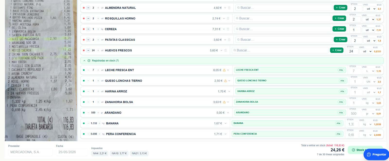Escaneo de ticket de compra en Lumel